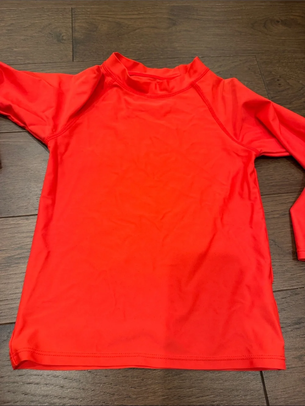 Kids Red Long-Sleeve Rash Guard Swim Shirt Size 4T